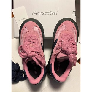 GOODBAI白敬亭同款蓬蓬鞋休闲运动德训鞋女厚底一脚蹬小白鞋板鞋