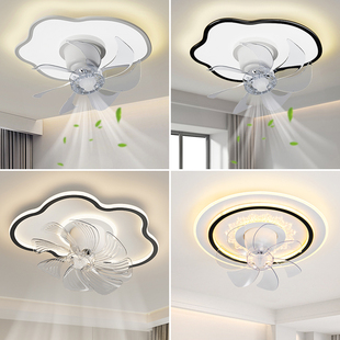 卧室风扇灯现代简约房间吸顶一体电扇灯智能家用 地板价清库存