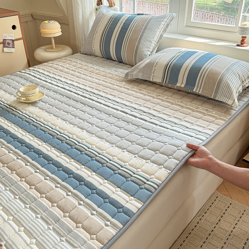 罗兰家纺全棉可水洗防滑床褥垫纯棉床垫薄款褥子床垫子家用四季