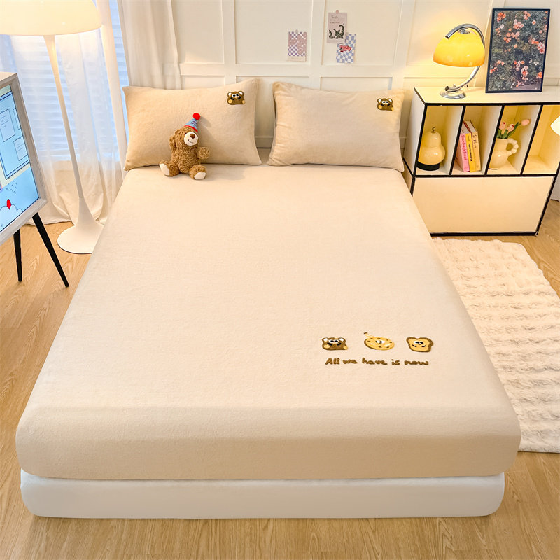 ROLAND LIVE牛奶绒加厚保暖秋冬床笠卡通毛巾绣席梦思保护套床罩,床上用品,床笠,淘宝优惠券,粉丝福利购,淘宝优惠卷