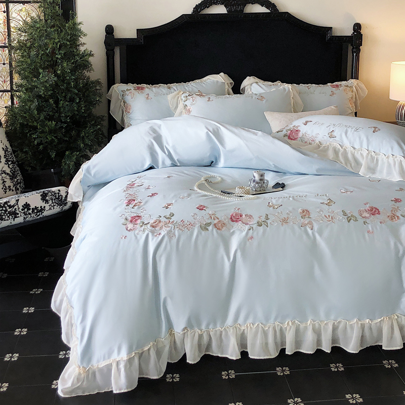 100S匹马棉刺绣套件床上用品