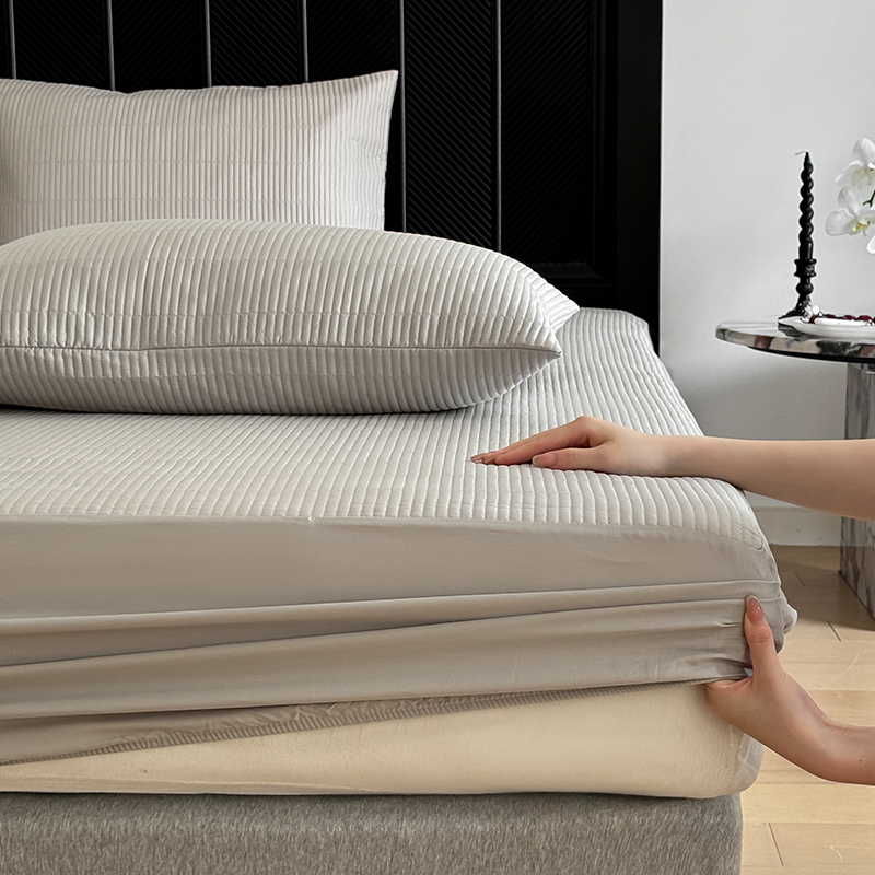 轻奢60S长绒棉夹棉床笠全棉纯色床垫席梦思防尘床包套