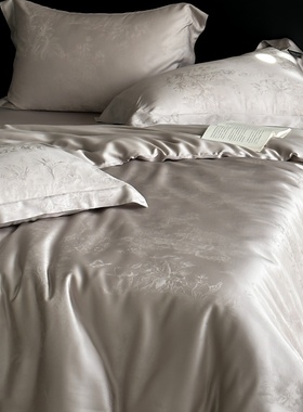 莱赛尔天丝提花四件套60s夏季轻奢高级感被套床单床品