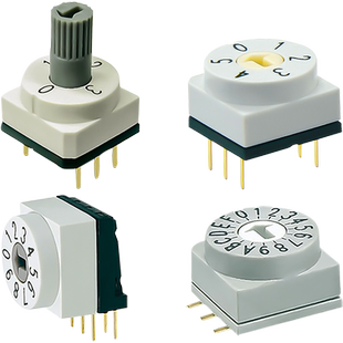 韩国进口旋转编码开关编码器8421数字旋转拨码开关4波段8档位6BCD