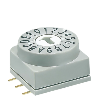 韩国进口小型旋转编码开关IP67防水8421数字贴片拨码开关16档调节