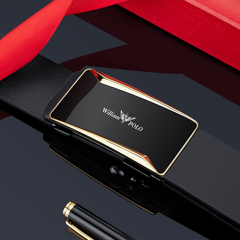 英皇保罗男懒人真皮商务腰带