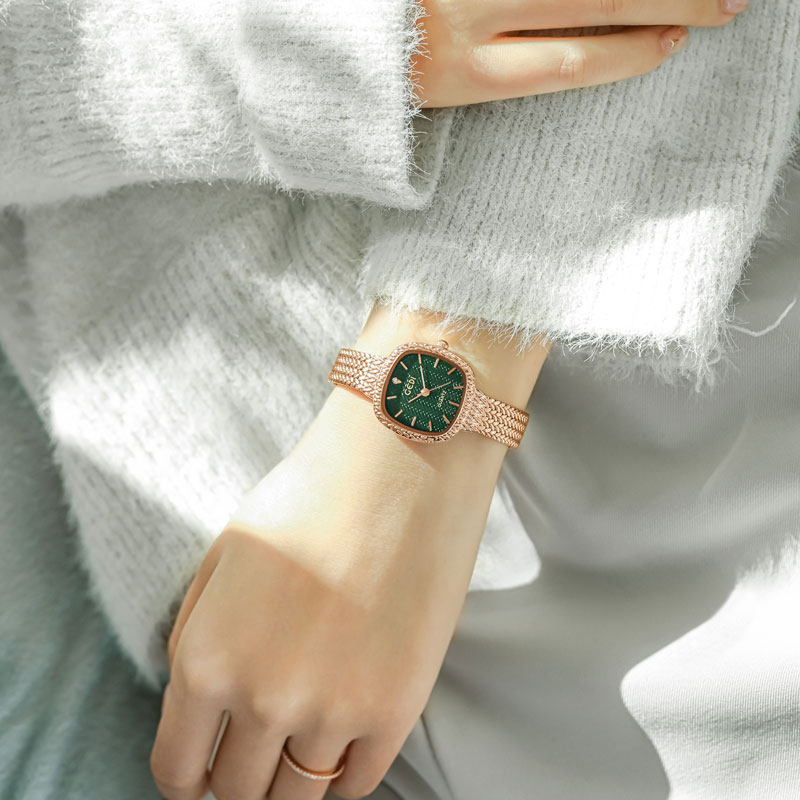 agete麦穗小方表轻奢手表女ins风复古手表女学生细带小巧简约气质