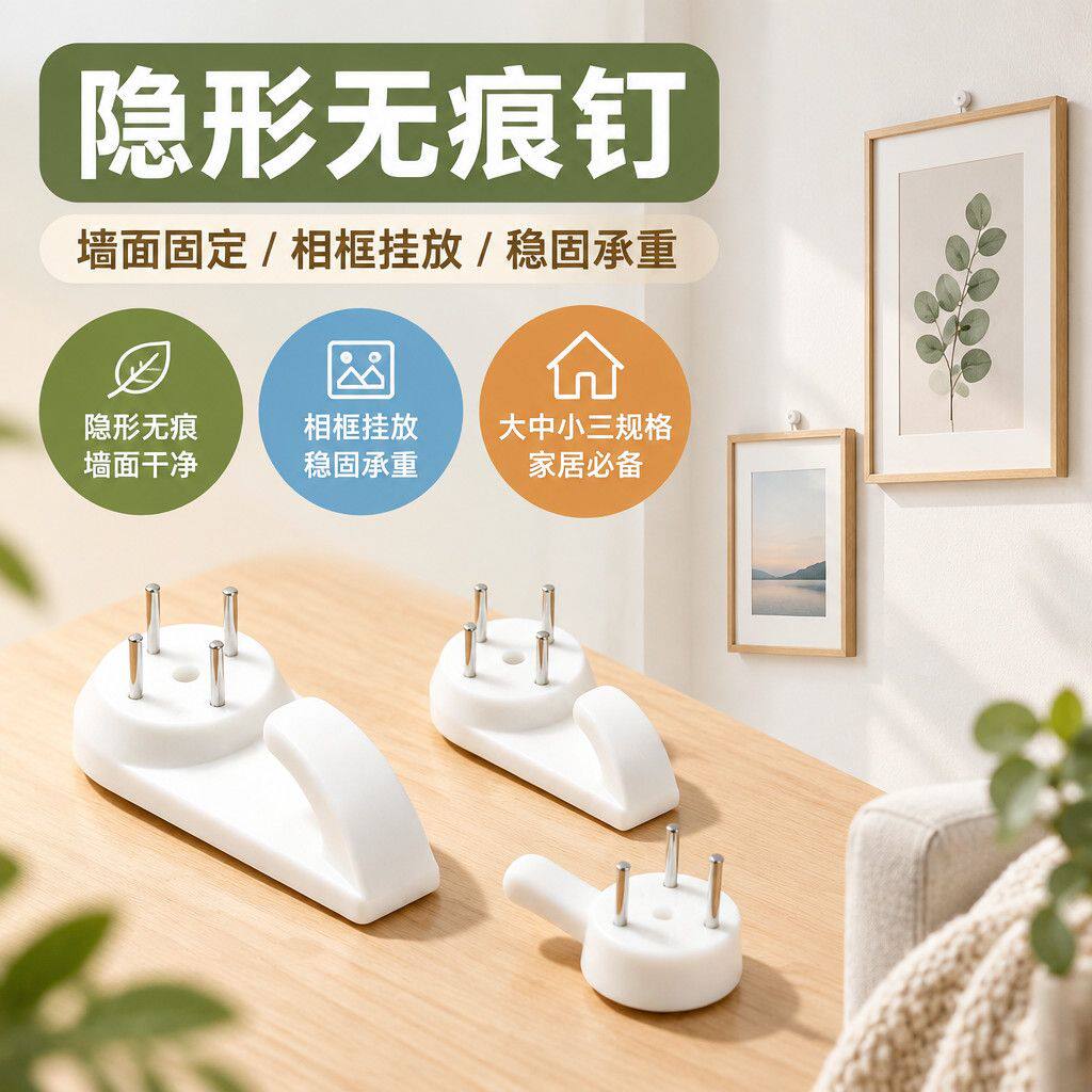 无痕钉免打孔挂画墙钉相框挂钉婚纱照挂钩墙壁钉子强力无痕挂钩