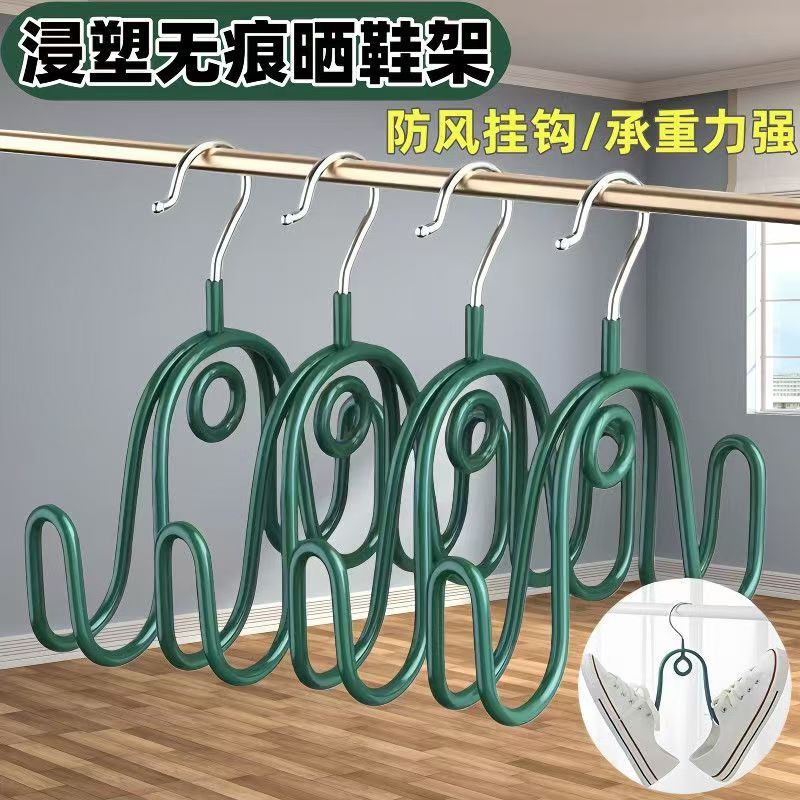 不锈钢加粗免打孔阳台晒鞋架