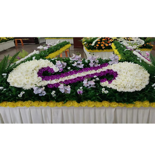 殡仪馆告别厅守灵厅灵堂孝场布置祭台花冰棺瞻仰棺围棺花场地装饰