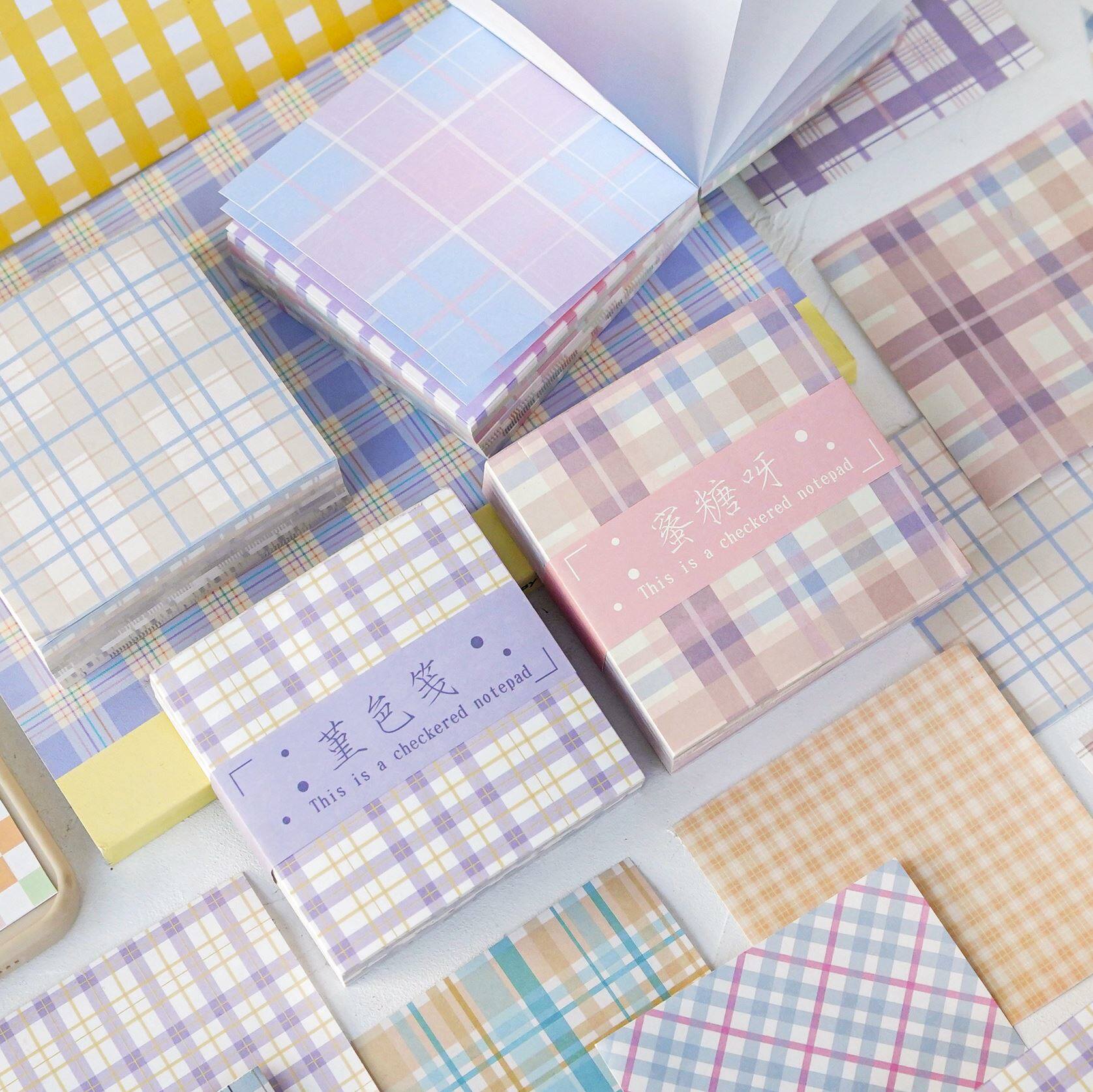 200张格子便签纸本ins手帐便利贴粘性基础背景拼贴装饰手账素材