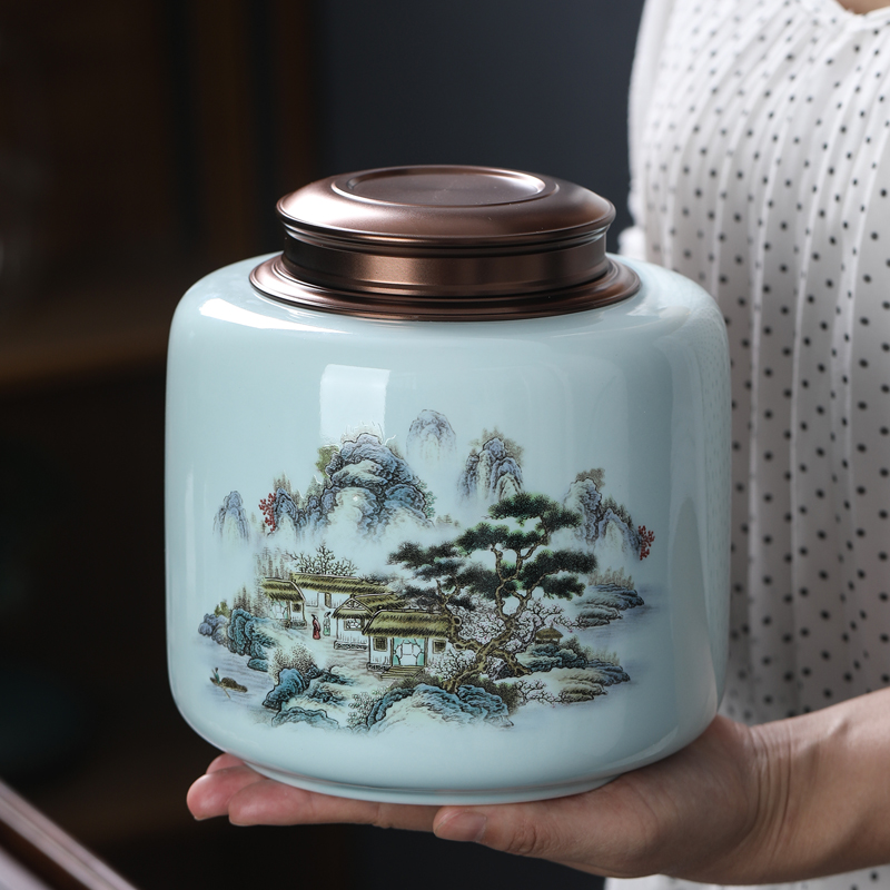 勤锋陶瓷德化存茶留香茶叶罐人气