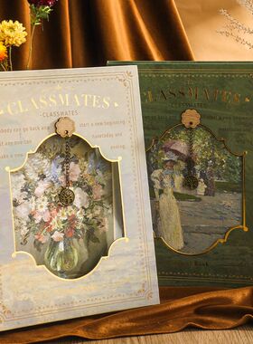 复古油画ins风同学录六年级初高中毕业高级成长纪念册2025新款活页本初中女生男孩高颜值通讯录小众ins风不撞