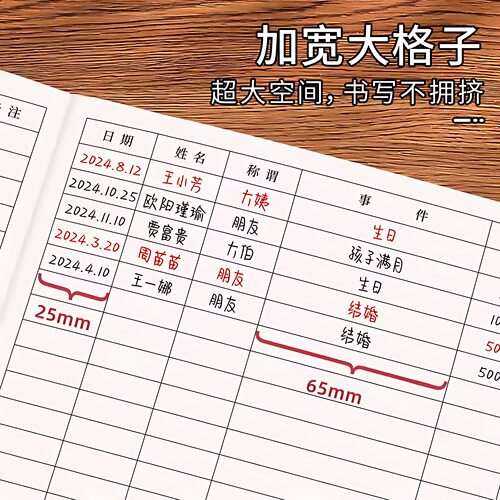 人情礼金记账本2024新款礼单