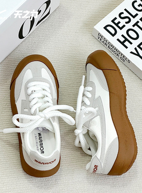 回力天之力蓬蓬德训鞋女鞋2025春季新款厚底增高小白鞋休闲帆布鞋