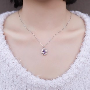 安伯曼泰国公主同款一克拉3A级坦桑石项链1克拉925银