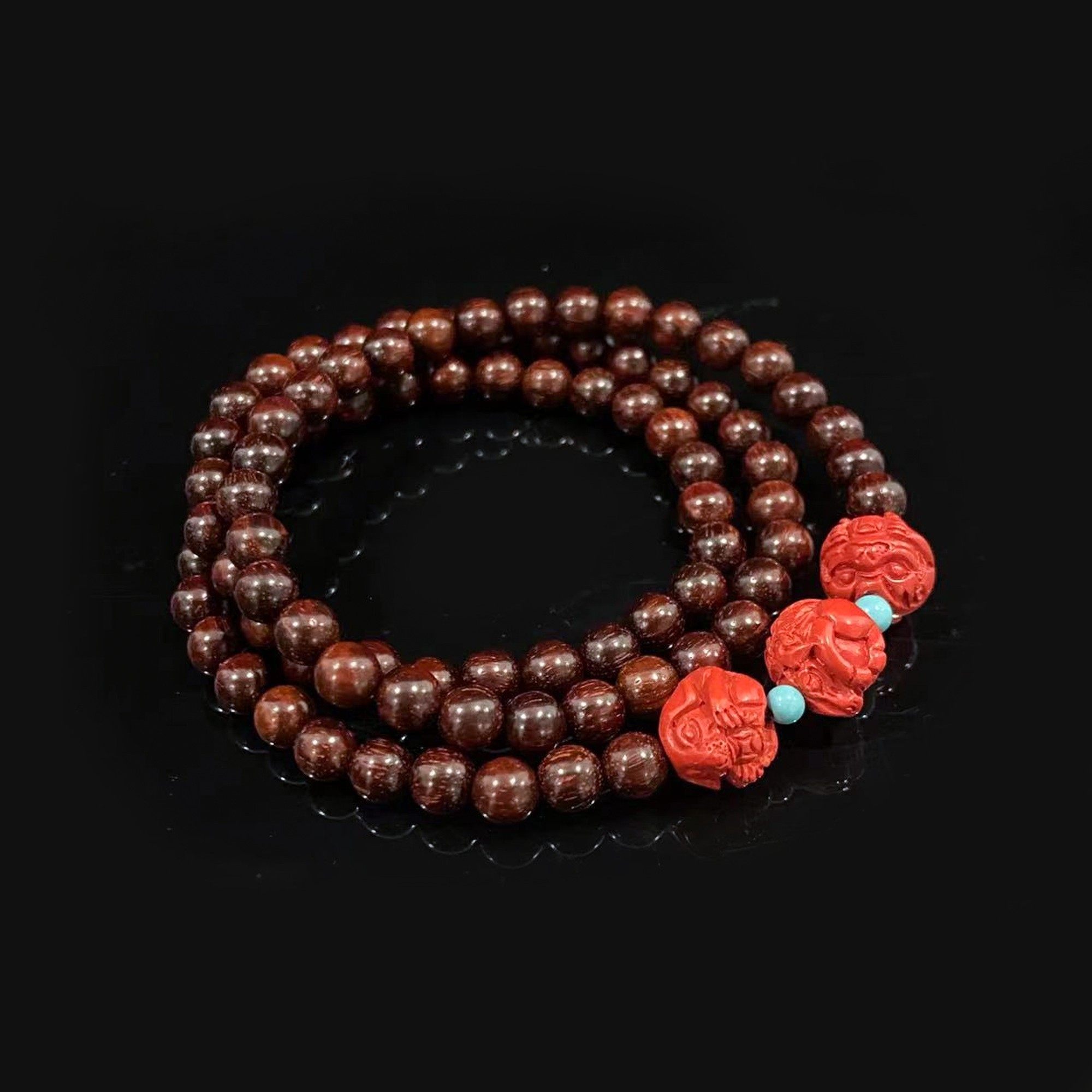 安伯曼印度拆房老料小叶紫檀多圈三合朱砂绿松隔片手串6mm+,珠宝/钻石/翡翠,手饰,淘宝优惠券,粉丝福利购,淘宝优惠卷