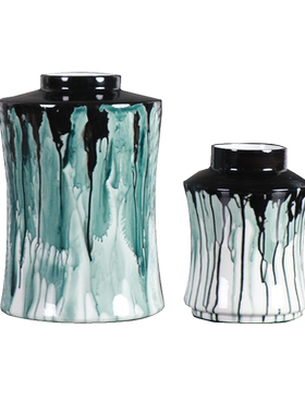 新中式风水墨家居客厅花瓶装饰品