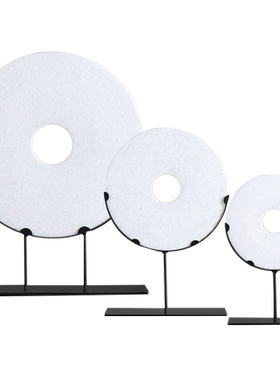 新中式风玉石平安扣招财玄关摆件