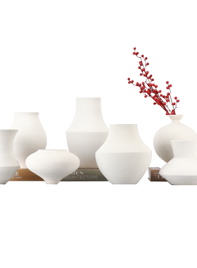 现代中式风陶瓷样板间手工花器