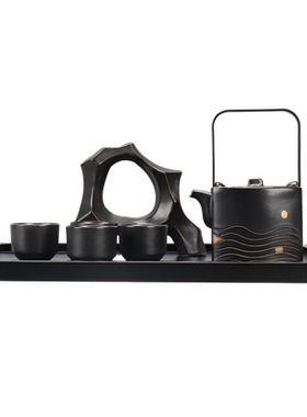陶瓷木新中式茶室茶几茶具摆件