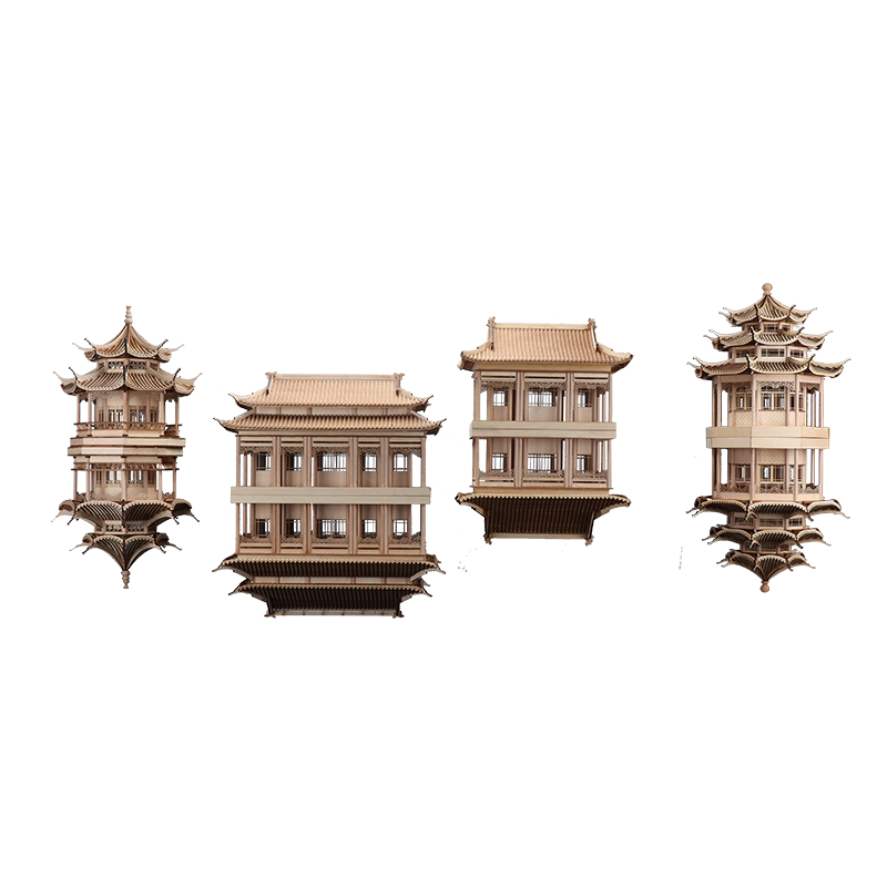 木新中式酒店民宿古建筑镜像摆件