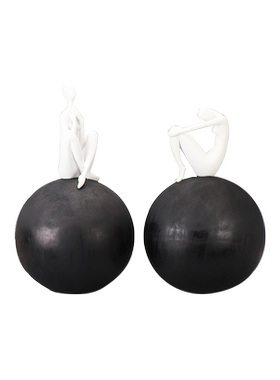 抽象艺术风样板间树脂人物雕塑