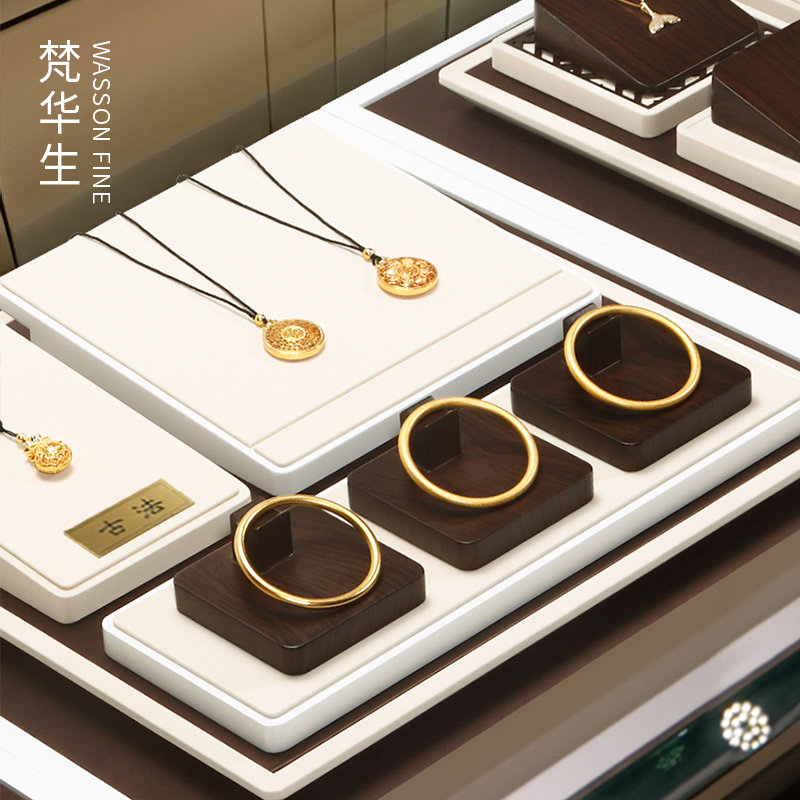 梵华生黄金珠宝展示道具古法金陈列道具定制传承手镯项链展示架托