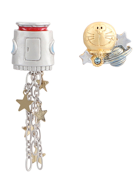 哆啦A梦Palnart poc合作限定款机器猫卡通宇宙救生艇耳环