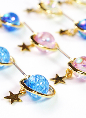 gargle宇宙星球土星粉色蓝色小众设计感高级独特气质ins潮耳环女