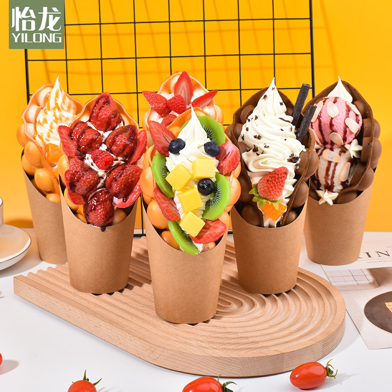 港式鸡蛋仔模型假水果滋蛋仔样品冰淇淋甜品样品展示装饰摆设道具