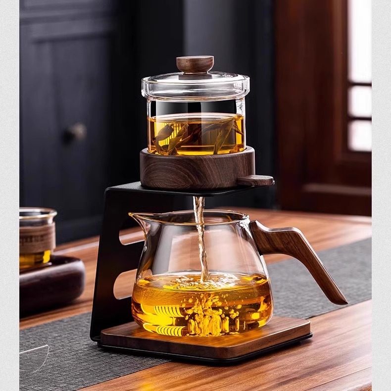 翰陌上品新款懒人泡茶器家用功夫茶具高档飘逸杯轻奢玻璃茶壶套装
