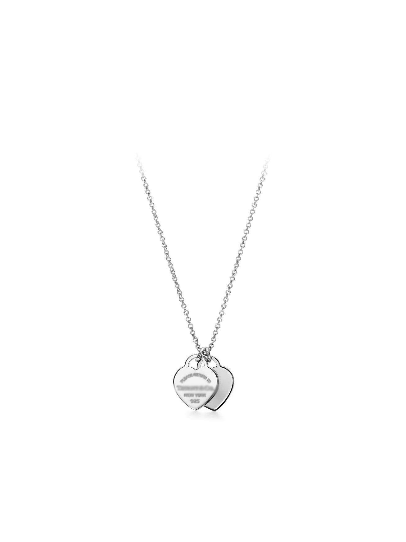 Cute Double Heart Enamel Necklace – S925 Silver, Subtle Sparkle! - Product image 2