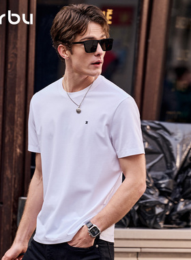 MrBu布先生短袖T恤男士凉感速干半袖白色上衣抗皱夏季干爽GT16303