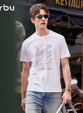 MrBu布先生圆领T恤男士新款短袖抽象印象时尚半袖夏天透气GT16392