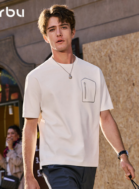 MrBu布先生运动机能风短袖男t恤吸汗速干圆领艺术口袋GT16375断码