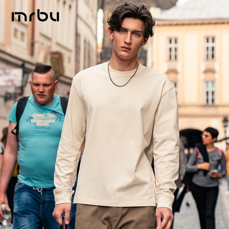 布先生新款长袖重磅T恤男款宽松
