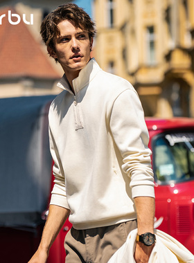 MrBu布先生卫衣男款立领半拉链上衣秋冬宽松长袖隐形口袋KT15759