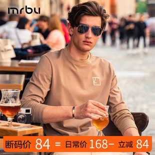简约KT01897断码 印花圆领上衣咖色打底衫 T恤男款 MrBu布先生长袖