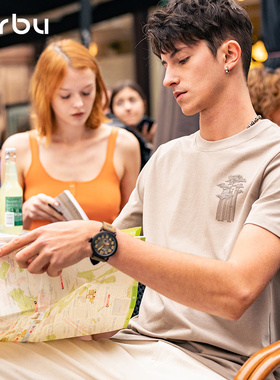 MrBu布先生短袖男t恤夏季印花刺绣纯棉圆领长绒棉透气上衣GT15269