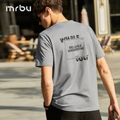 纯棉灰色体恤男上衣GT01123 潮流印花夏季 MrBu布先生短袖 T恤男个性