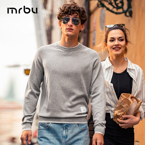 MrBu布先生圆领纯棉长袖T恤男款