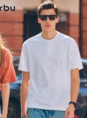 MrBu布先生重磅廓形舒适夏季透气短袖纯棉男士圆领T恤GT01786断码