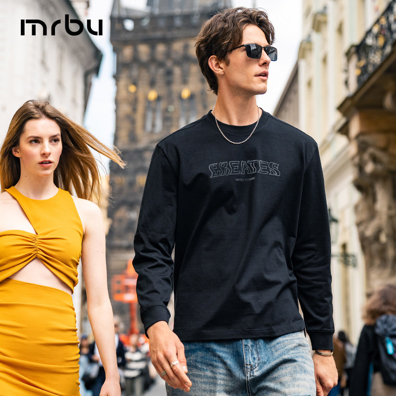 布先生长袖T恤衫男款宽松上衣