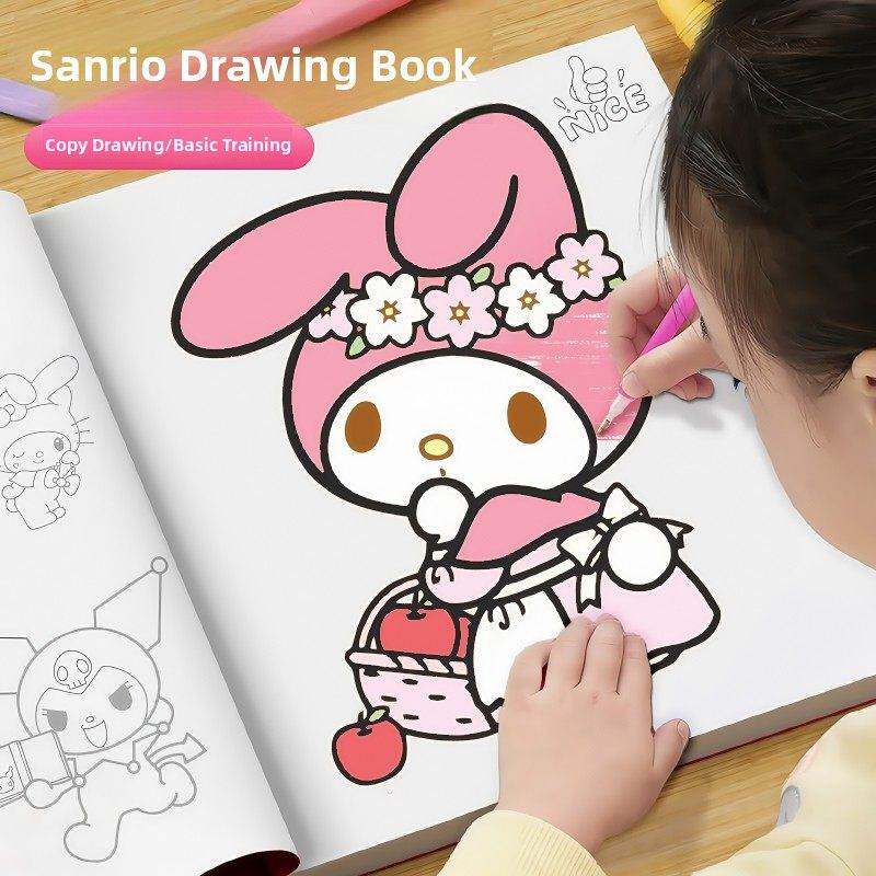三丽鸥描摹本小学生线描图画本儿童漫画美乐蒂画画本临摹简笔画入