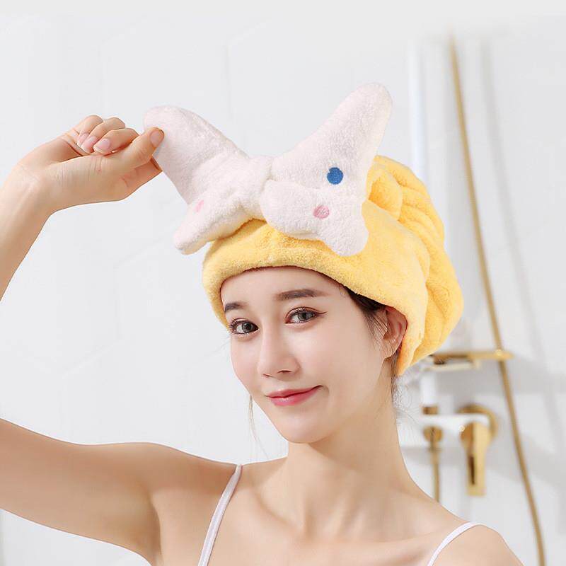 干发帽超强吸水速干2025新款糖果蝴蝶结女加厚浴帽包头毛巾洗头