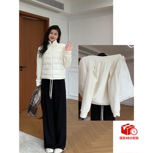 张阿星【北岛日记】冬季新款轻暖排骨羽绒服+高腰百搭加绒直筒裤