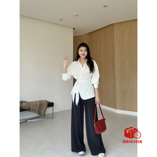 【现货】张阿星【静谧时光】极简老钱收腰白衬衫+凉爽垂坠直筒裤