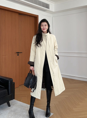 张阿星【邂逅冬日】两款可选！冬日保暖中长款纯色质感风衣羽绒服