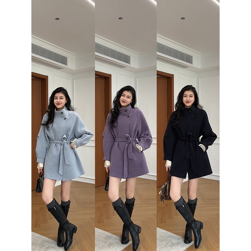 张阿星【比利弗大衣】绵羊毛立领气质收腰大衣